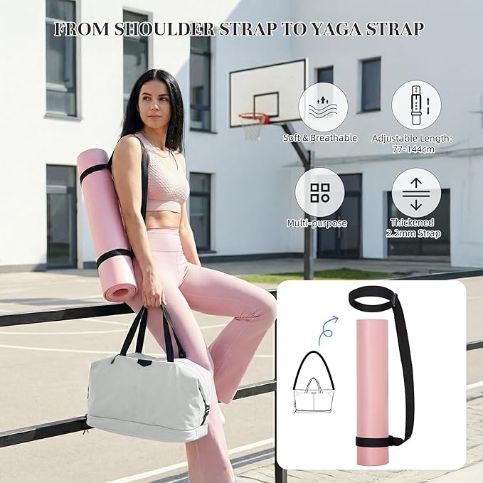 Timeet Expandable Gym Duffel Bag For Women with Yoga Mat Strap, 47L Sports Duffle Bag With Shoes Compartment&Dry Wet Pocket, Water Resistant Carry on Sports Weekend Travel Overnight Bag, Elegant Gray