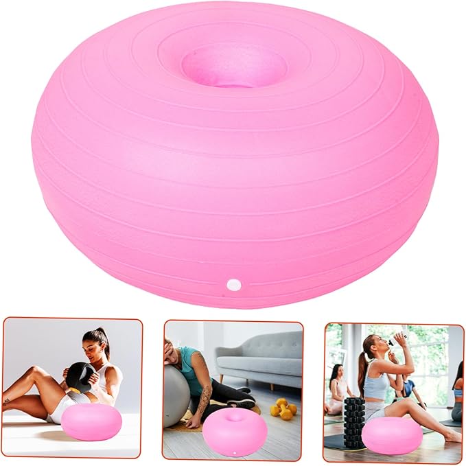 balacoo Yoga Ball Fitness Donut Design Half Ball for Pregnancy Reinforced Balance Trainer