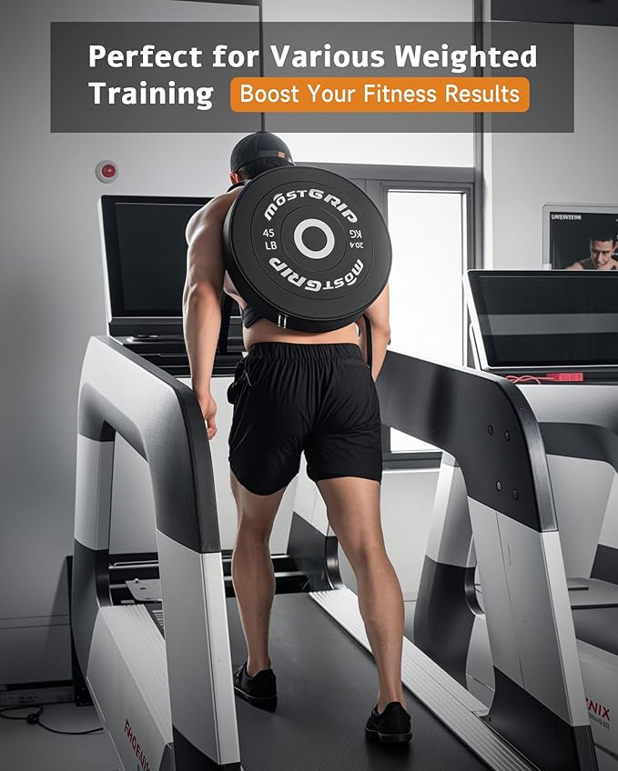 Barbell Weighted Backpack for Men Women, Rucking Backpack for Squats Push-ups with Secure Strap