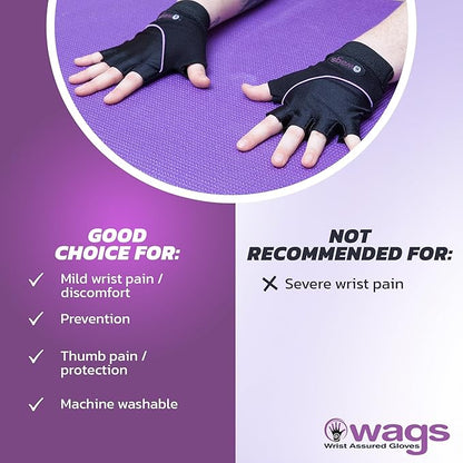 Wrist Assured Gloves - Slim Gel Pad & Absorbent Inner Liner, Workout Gloves for Women & Men, Yoga & Pilates