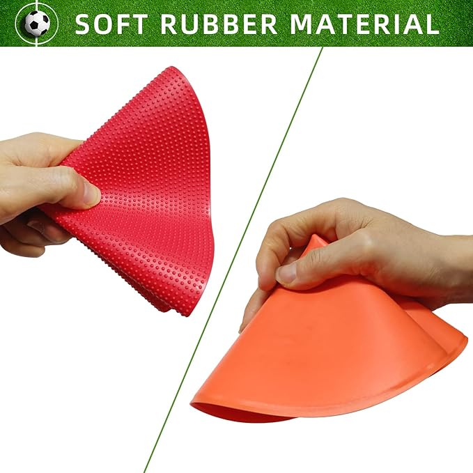4 inch/9 Inch Colored Poly Spot Marker 12 Pcs, Non-Slip Rubber Agility Markers Flat Field Cones Floor Dots for Football, Basketball Training Markers, Dance Practice and Drills with Flat Cones Points