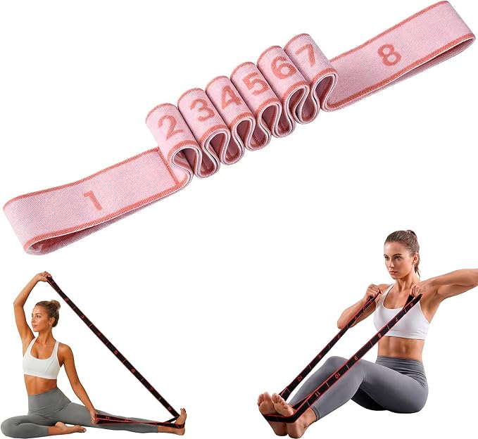 Resistance Bands for Working Out, Numbered Fabric Exercise Bands for Women Men, Non-Slip Stretching Strap with Loops for Yoga, Pilates, Physical Therapy,Dance, Home Workout Equipment