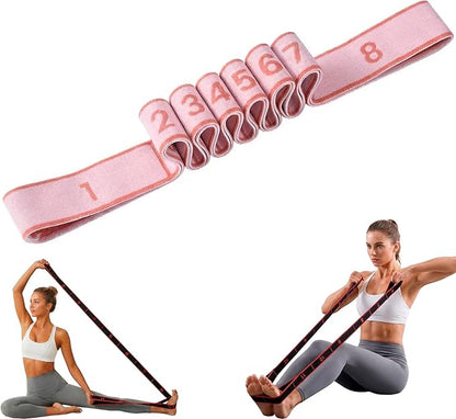 Resistance Bands for Working Out, Numbered Fabric Exercise Bands for Women Men, Non-Slip Stretching Strap with Loops for Yoga, Pilates, Physical Therapy,Dance, Home Workout Equipment