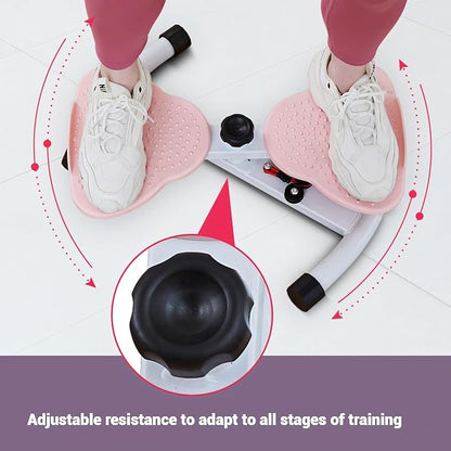 330 lbs Noiseless Anti-Slip Waist Twister Board - Ab Machine with Resistance Bands for Core Exercise & Slimming Waist, Home Gym Equipment Women & Men