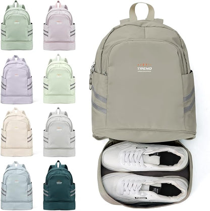 coofay Gym Backpack For Women Waterproof Backpack With Shoe Compartment Lightweight Travel Backpack Sports Backpacks Small Gym Bag