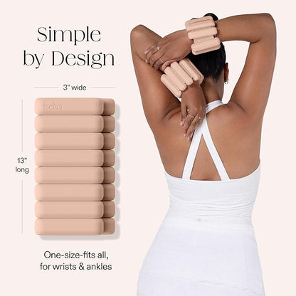 Bala Bangles Wrist & Ankle Weights for Women & Men - Adjustable Weighted Bands - Soft Silicone Arm & Leg Weights for Pilates, Yoga, Walking, Barre, Home Workout & Strength Training Exercise