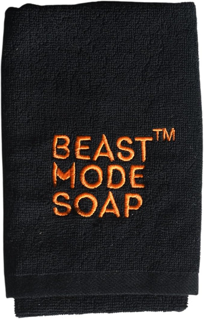 Beast Mode Soap 100% Cotton Sports Gym Towel – Soft, Quick-Dry, Highly Absorbent, Lightweight & Durable Workout Towel for Gym, Travel, Yoga & Home – 35x75cm (Black)