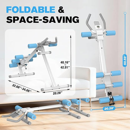 DERACY Ab Workout Machine Adjustable Ab Trainer Abdominal Trainer for Home Gym Foldable Ab Crunch Machine for Core 440 LBS
