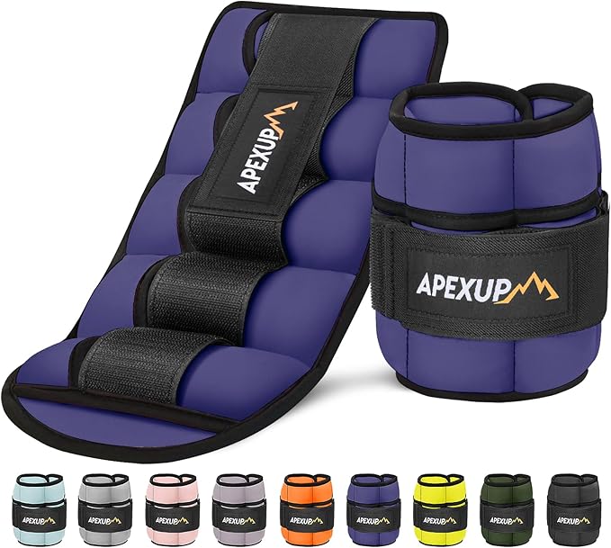 APEXUP 10lbs/Pair Adjustable Ankle Weights for Women and Men, Modularized Leg Weight Straps for Yoga, Walking, Running, Aerobics, Gym, Physical Therapy