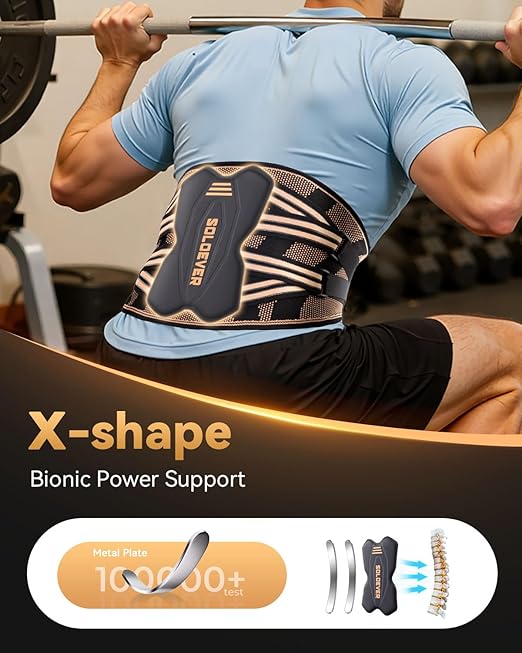 Copper-Infused Back Brace for Men Lower Back Pain Relief [Medical-Grade & Stronger Support] Lumbar Support Belt with Support System for Women - Back Support Brace for Heavy Lifting and Work