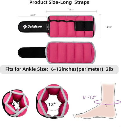 Adjustable Ankle Weights 1 Pair 2/4/6/8/10 LBS Wrist Leg Arm Weights for Women Men Kids,Strength Training with Removable Weight for Fitness Gym Workout Running Walking