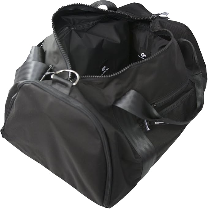 Modular Gear and Gym Bag for Cyclist, Runners, Yoga, and General Outdoors. (Black on Black)