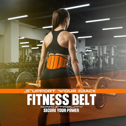 QTF Fitness Neoprene Weight Lifting Belt - Adjustable 6" Gym Support for Stability & Lumbar Support - Sweat Resistant Weightlifting Belt for Men & Women for Squats, Deadlifts & Bench Presses