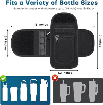Magnetic Gym Water Bottle Bag – Instantly Attach to Metal Devices, Racks & Machines, Fits 18–40oz Bottles, Gym Accessories with Phone Pocket & Key Clip for Men & Women