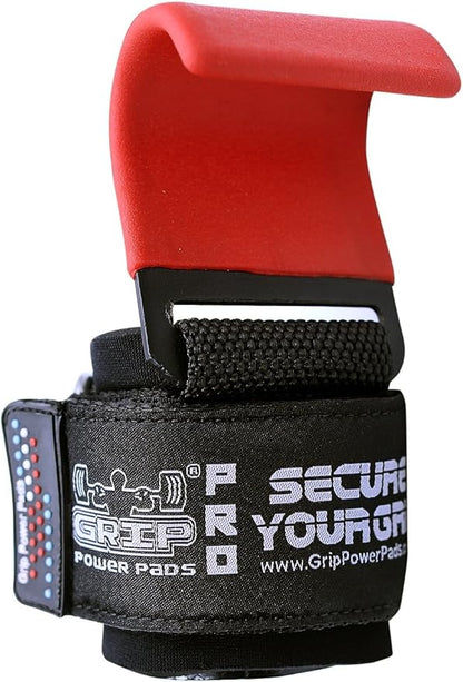 Weight Lifting Rod Hooks Heavy Duty Wrist Wraps Power Weight Lifting Training Gym Grips Straps Set of 2