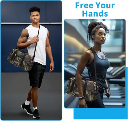 Small Gym Bag 14 inch lightweight Carry On Mini Duffel Bag for Travel Sport - Camo