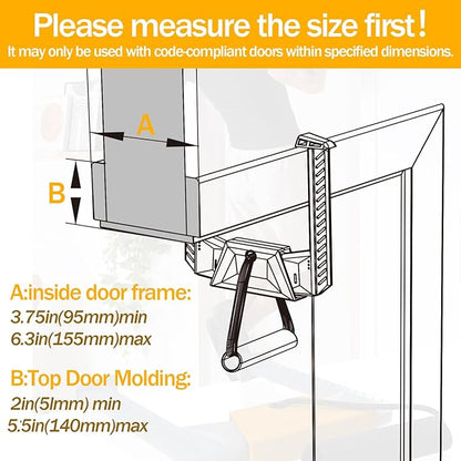 Portable Pull Up Bar - Adjustable Doorway Home Gym with 330lbs Capacity - No Screw Installation for Workout Anywhere - Lightweight Travel Fitness Equipment