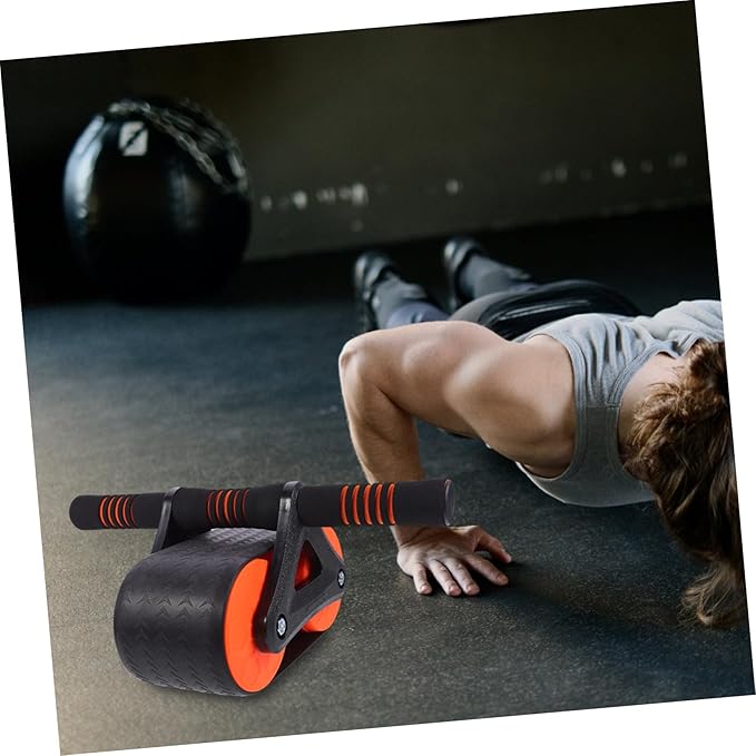 Ab Wheel Roller for Core Workout Triangular Stability Abdominal Muscle Trainer Wheel with Ergonomic Handle Fat Burning Exercise Equipment for Home Gym and Office Endurance Training