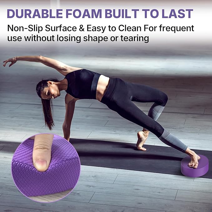 5BILLION Yoga Workout Knee Pad Cushion-Yoga Knee Pad for Pain Free Yoga Pilates Fitness Knee Wrist Elbow Support(Purple)