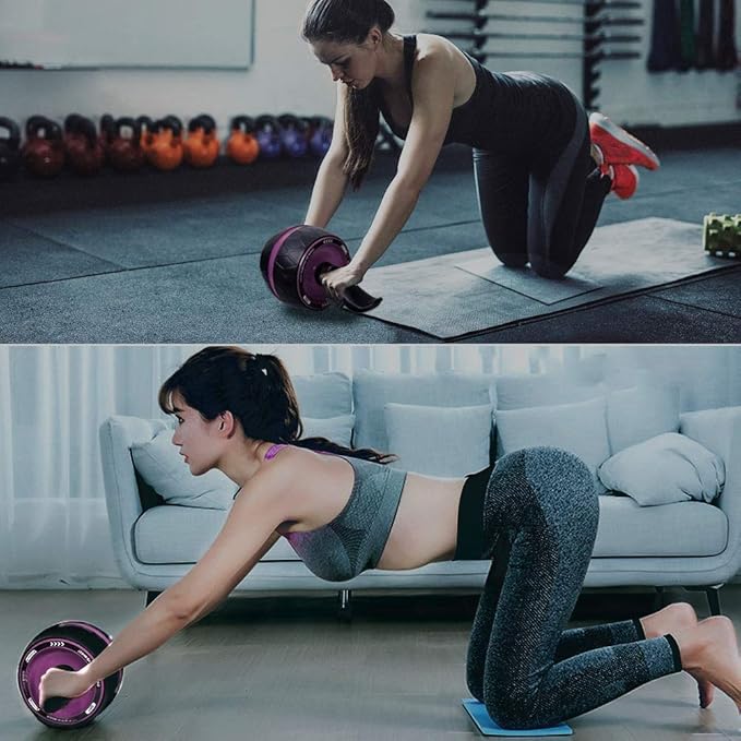 Abdominal Roller Wheel, Smart Brake Automatic Rebound Ab Roller Wheel, Mute Non-Slip Abs Carver Multiple Angles Core Workouts Ab Roller, Home Gym Equipment for Men Women Abdominal Exercise