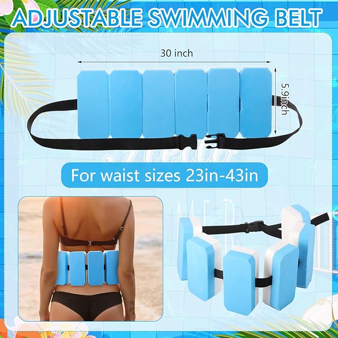 4Pcs Aquatic Exercise Water Weights Equipment, Including 1 Swimming Belt, 2 Pcs Foam Water Dumbbells 1 Pair Swimming Gloves Pool Exercise Equipment for Adults for Training Workouts