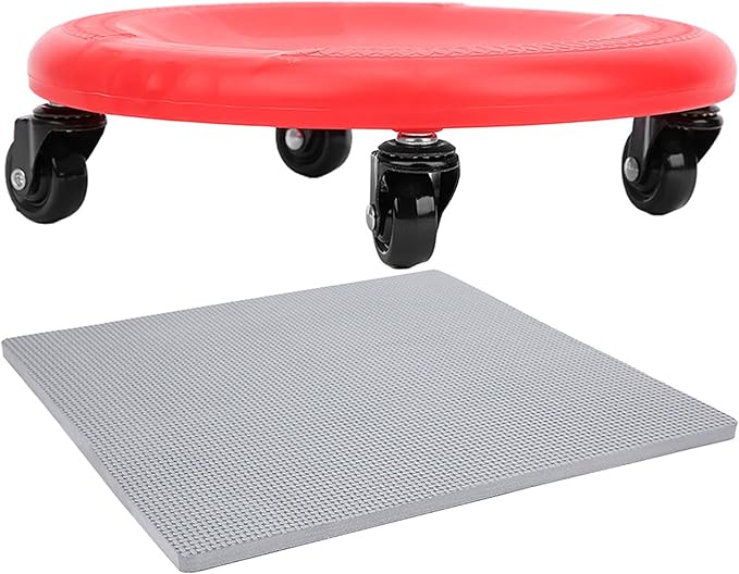 4 Wheel Abdominal Exerciser with Slide Disc, Multi - Directional Core Workout Equipment, Quiet PVC Wheels for Home Gym, Full - Body Toning Fitness Roller for Men and
