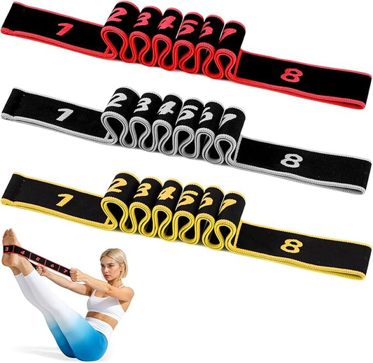 Resistance Bands, Figure 8 Exercise Bands for Women Men,25lb 8 Shaped Resistance Rubber Band for Arms, Back, Shoulder Stretch with Handles, Fullbody Yoga Pulling Rope