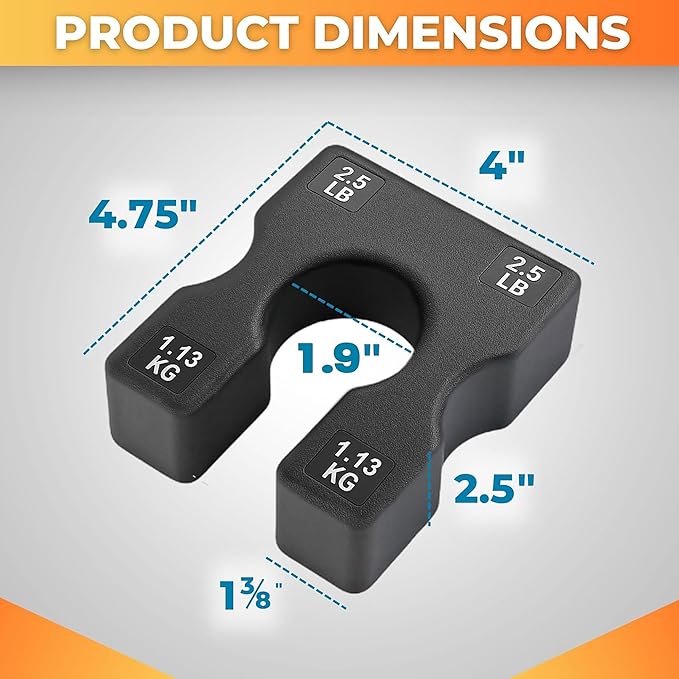 2.5 LB and 5 LB Weight Stack Add On – Weight Stack Adapter Plate for Home Gym & Exercise Machines, Add Resistance to Weight Stack, Incremental Weight Adjustments for Improved Strength Training Results
