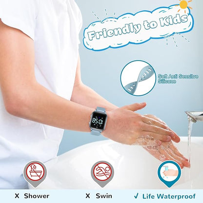 Kids Digital Watches for Boys Girls, Sports Watch with Fitness Tracker, Pedometer, Alarm Clocks, Stopwatch, No App Needed Waterproof Kids Watch, Gift for Teens Student Girls Boys Ages 5-14