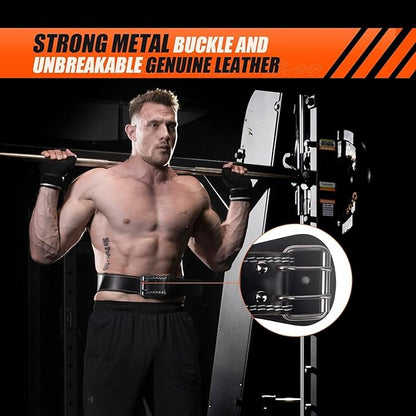Genuine Leather Weight Lifting Belt for Men Gym Weight Belt Lumbar Back Support Powerlifting Weightlifting Heavy Duty Workout Training Strength Training Equipment