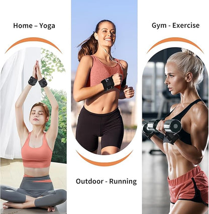 1 pair wrist weights with thumb loops and 1 pair ankle weights（total 2lb*4）