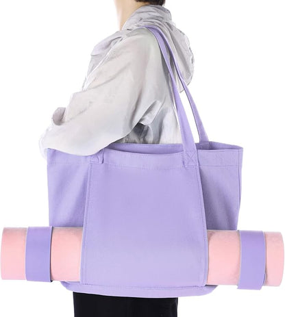 Yoga Bag Set for Women Including Yoga Mat Tote Bag, Booty Resistance Bands, Non Slip Sports Socks Silicone Ties for Pilates Travel Workout Office Home Gym