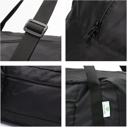 HOLYLUCK Foldable Travel Duffel Bag For Women & Men Luggage Great for Gym (black) One_Size