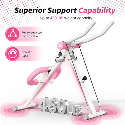 Ab Machine, Adjustable Ab Workout Equipment, Ab Trainer Machine for Abs Workout, Ab Workout Machine for Body Shaping Foldable Waist Trainer at Home Gym