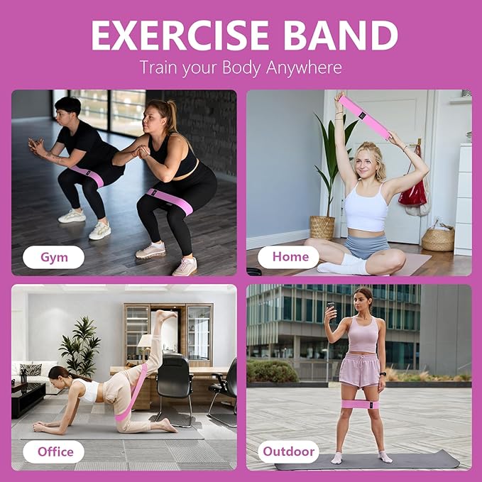 Muka 3 Pcs Resistance Bands Fabric Stretch Bands for Working Out, Yoga Elastic Band Loops for Booty Legs Thigh Glute Exercise