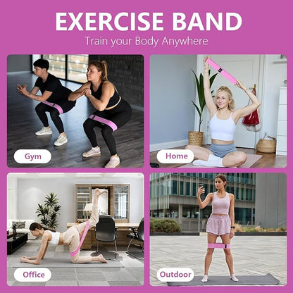 Muka 3 Pcs Resistance Bands Fabric Stretch Bands for Working Out, Yoga Elastic Band Loops for Booty Legs Thigh Glute Exercise