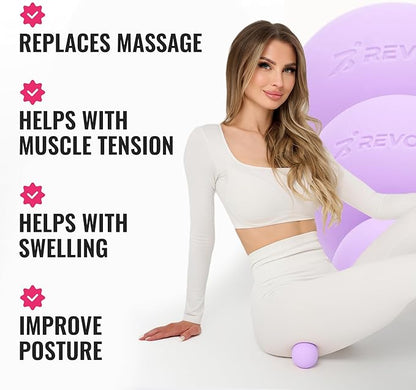 3 in 1 Massage Ball Set - Lacrosse Balls for Myofascial Release, Back Pain Relief, Face Fitness, Trigger Points, Yoga, Physical Therapy, Muscle Recovery and Soft Deep Tissue Massage (Purple)