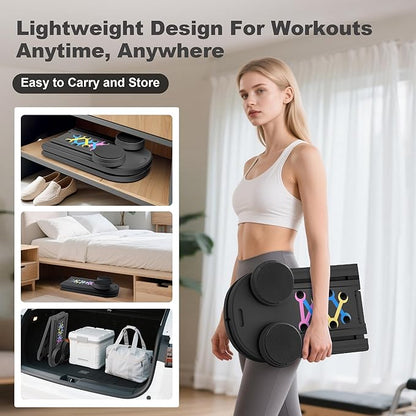 6 in1 Pilates Board, Multi-Purpose Pilates Reformer Set, Foldable Abdominal Board, Pilates Reformer Board for Home, Workout Equipment, Abs Workout Equipment, Core Workout Equipment