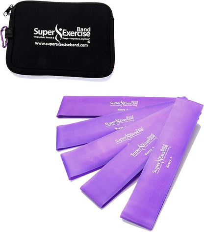 USA 14" x 3" Extra Long Latex Free Mini Loop Bands in 3, 5, 10 Pack Sets. 10 Strengths for Resistance Training, Stretching, Yoga, Toning. Plus an Exclusive iPhone App and E-Book.