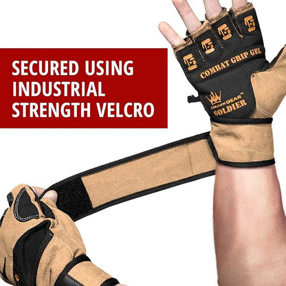 Crown Gear Weightlifting Gloves for Crossfit Workout Training - Fitness Gym Bodybuilding Gloves for Men or Women - Best for Heavy Weight Lifting Exercise Integrated Full Wrist Support Wraps