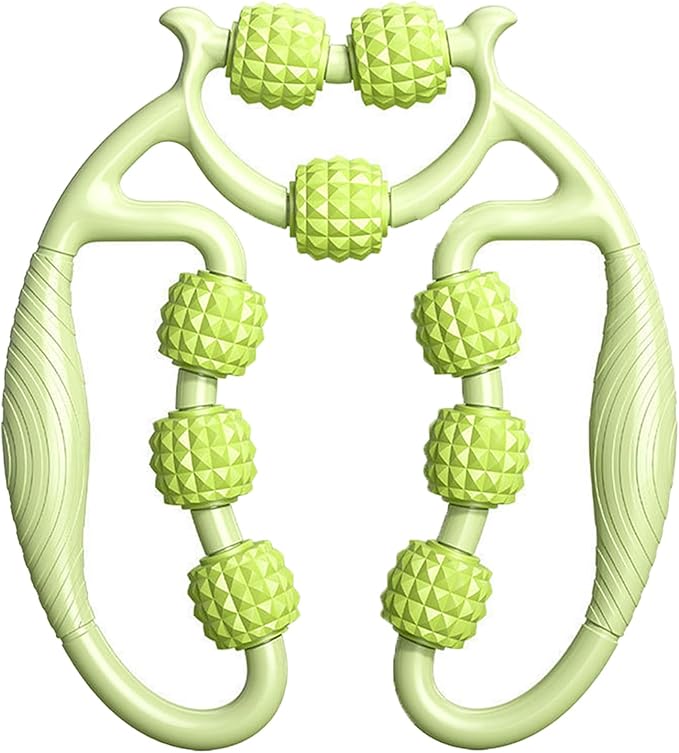 Relajador De Piernas Manual, Meridian Massage Roller for Calf,Leg Massager Roller，9 Wheel Circular Leg Clamp, Leg Roller Massage Tool, Multipurpose Massage Tools (9 Rollers