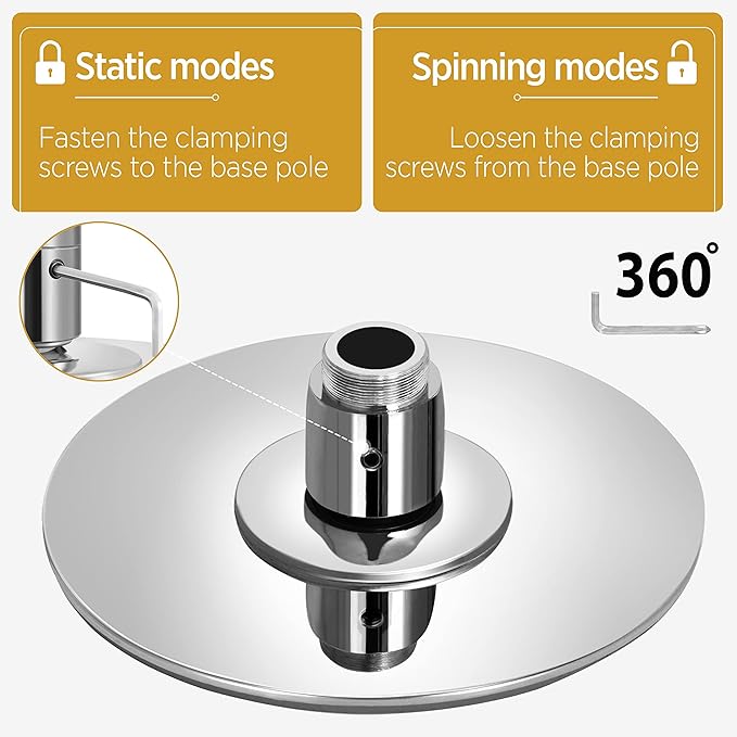 Yaheetech Professional Dance Pole Spinning Static Dancing Pole Portable Removable 45mm Dance Pole Kit for Exercise Club Party Pub Home w/Tools, Silver/Gold