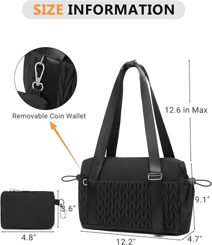 Small Gym Bag for Women Quilted Mini Tote with Wet Compartment and Coin Purse, Cute Duffle Bag for Girls Workout Sport Travel