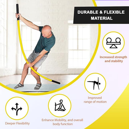 Stretch Stick | Enhance Flexibility, Mobility, and Strength with Active Stretching for Fitness, Golf, Running, Pickleball, and More | Durable and Flexible (1 Pair of Sticks)