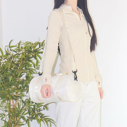 Mini Gym Bag for Women Small Duffle Bag Mini Gym Tote Bag Sport Bag for Yoga Swimming Dance (White)