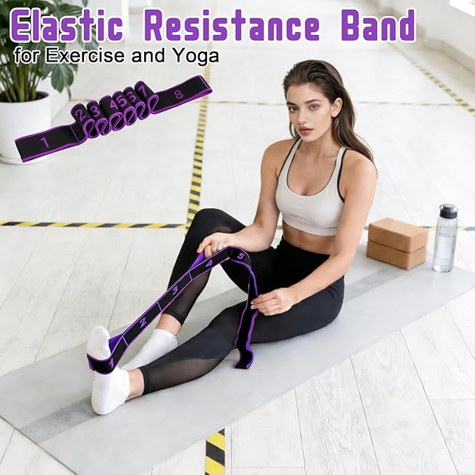 Resistance Bands with Handles, Elastic Stretching Strap for Physical Therapy, Yoga Strap for Stretching Equipment, Shoulder Leg Stretchers Bands for Exercise, Shaping, Flexibility