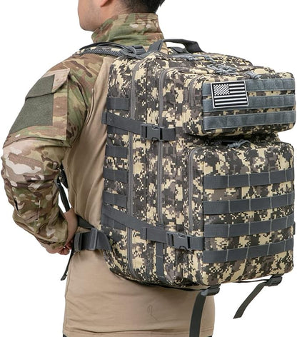 QT&QY 45L Military Tactical Backpacks Molle Army Assault Pack 3 Day Bug Out Bag Hiking Treeking Rucksack…