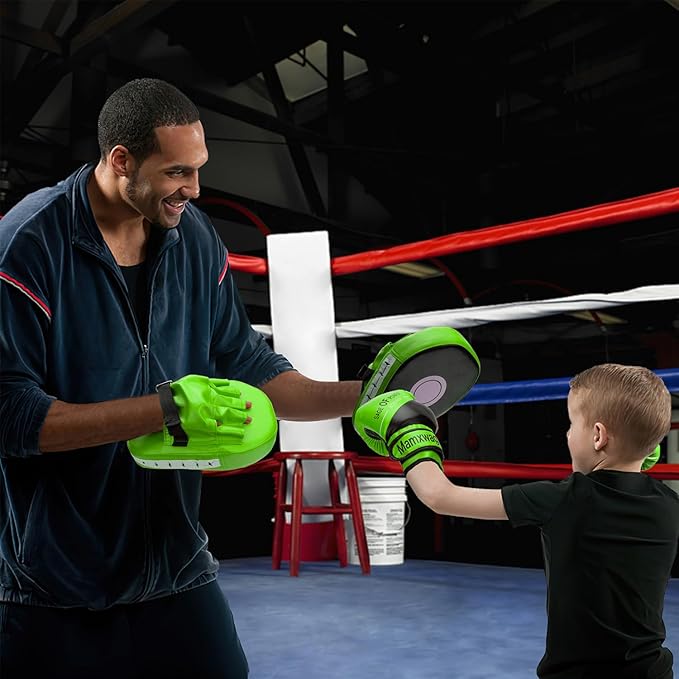 3-in-1 Boxing Gloves and Punching Mitts Set for Kids, Sports Boxing Gloves Boxing Pads with Hand Wraps, Kids Boxing Equipment Set for MMA, Karate, Muay Thai, Taekwondo