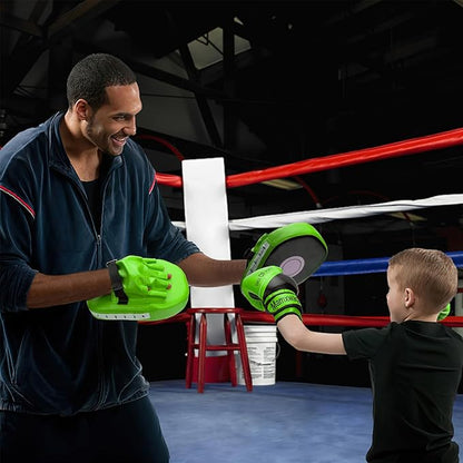 3-in-1 Boxing Gloves and Punching Mitts Set for Kids, Sports Boxing Gloves Boxing Pads with Hand Wraps, Kids Boxing Equipment Set for MMA, Karate, Muay Thai, Taekwondo