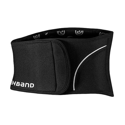 Rehband Back Support Black, Lower Back Support Belt made of 5mm SBR/Neoprene, Stabilization Belt for Back & Lumbar Spine for Sports & Daily Life